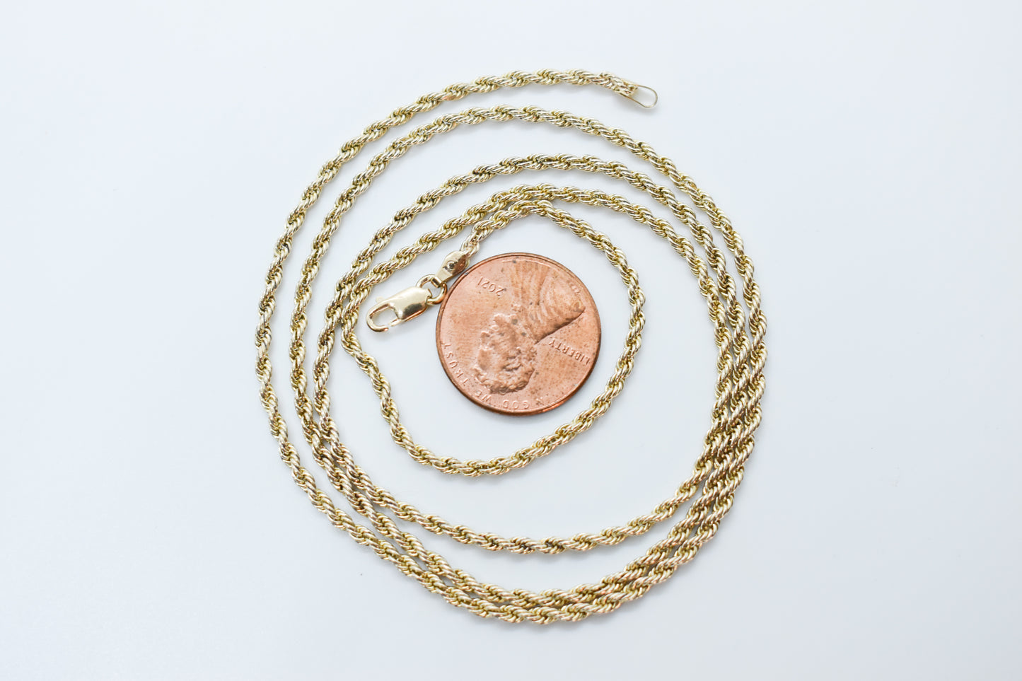 Vintage 10k Yellow Gold Rope Chain 25"