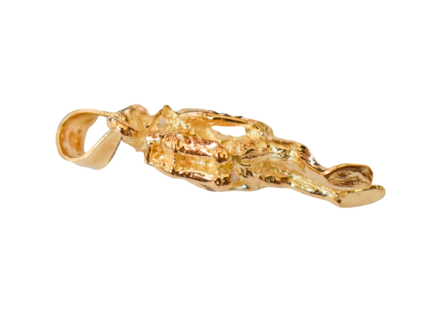 Vintage 14k Yellow Gold Dazzlers Solid Scuba Diver Pendant