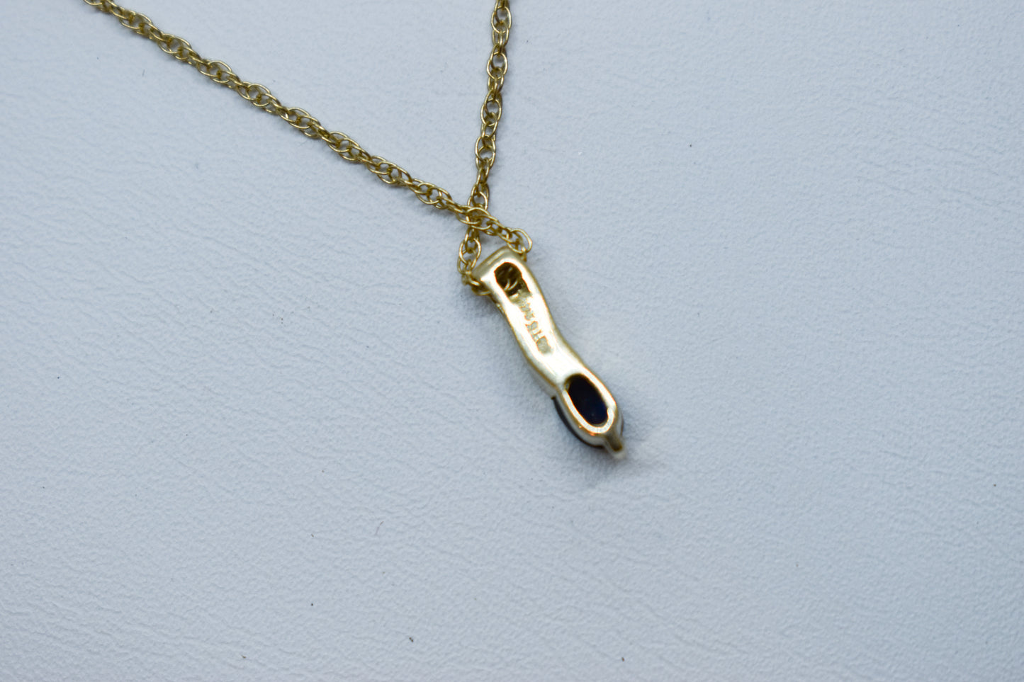 Vintage 14k Yellow Gold Sapphire and Diamond Pendant Necklace 18"