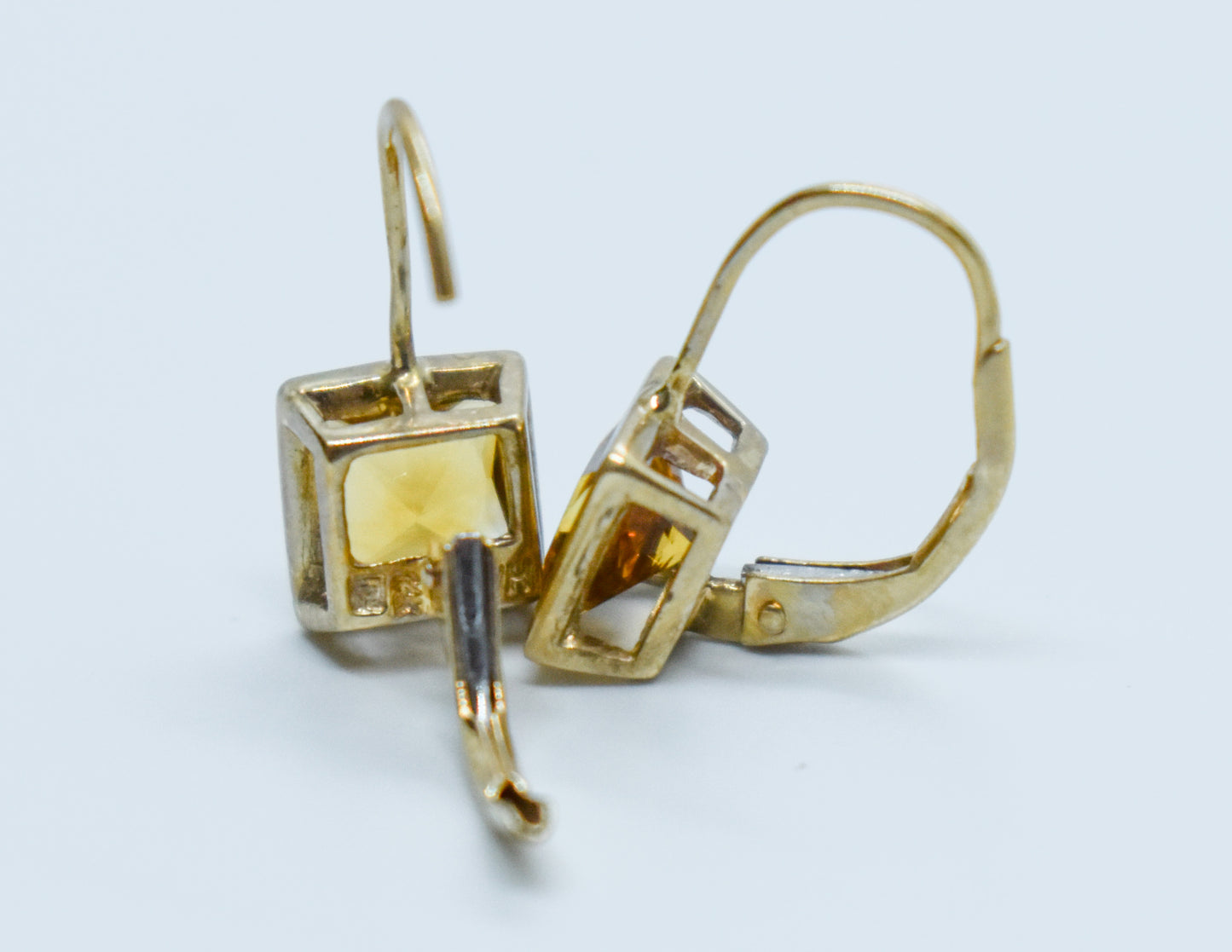 Vintage 14k Yellow Gold Citrine Earrings