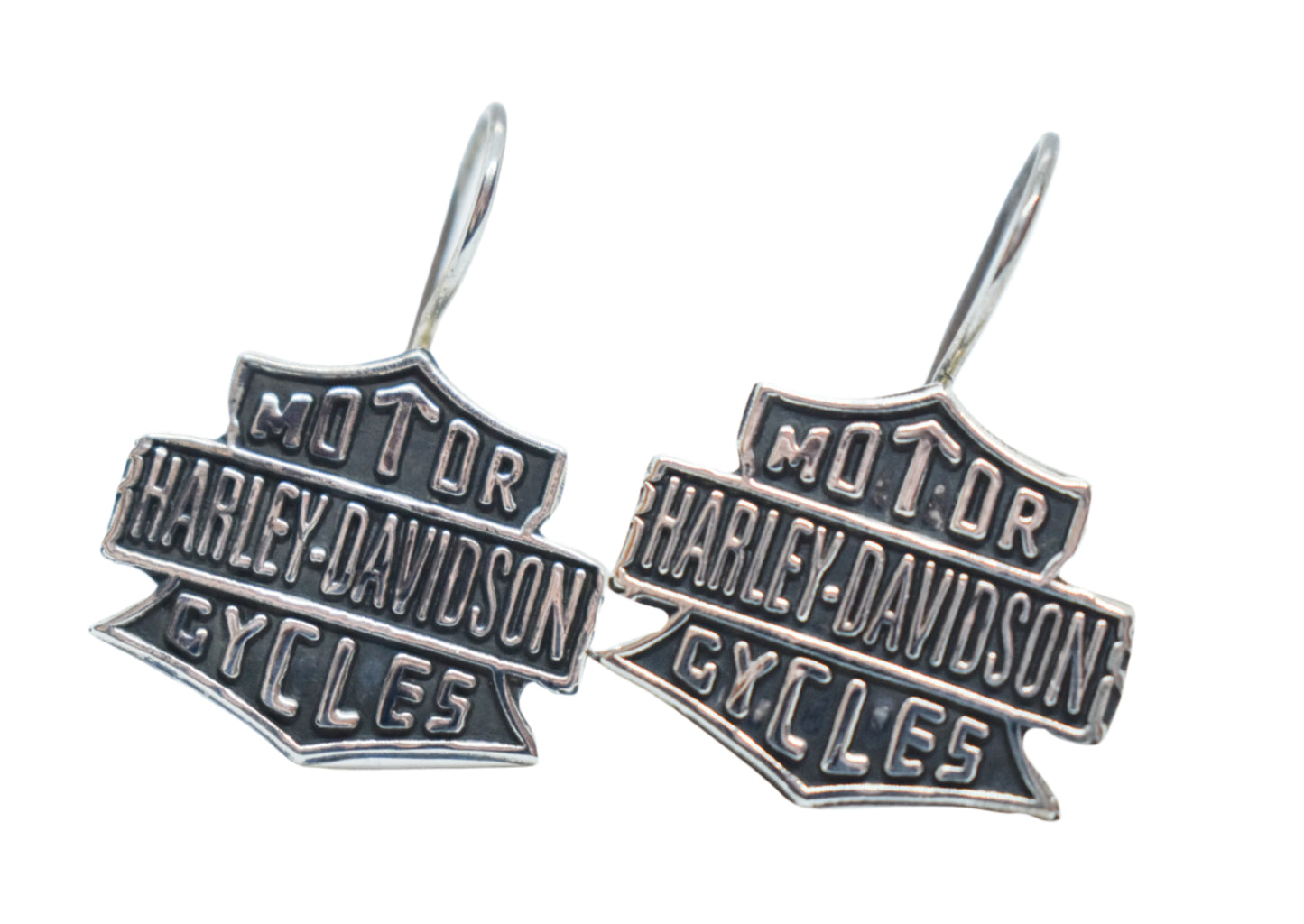 Vintage Sterling Silver Motor Harley-Davidson Cycles Earrings