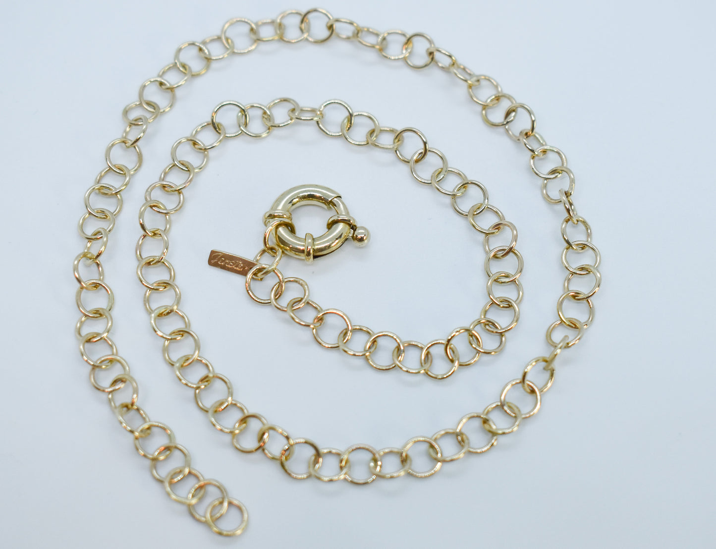 NEW Handmade 14k Yellow Gold Rolo Link Chain Necklace 16 1/2"
