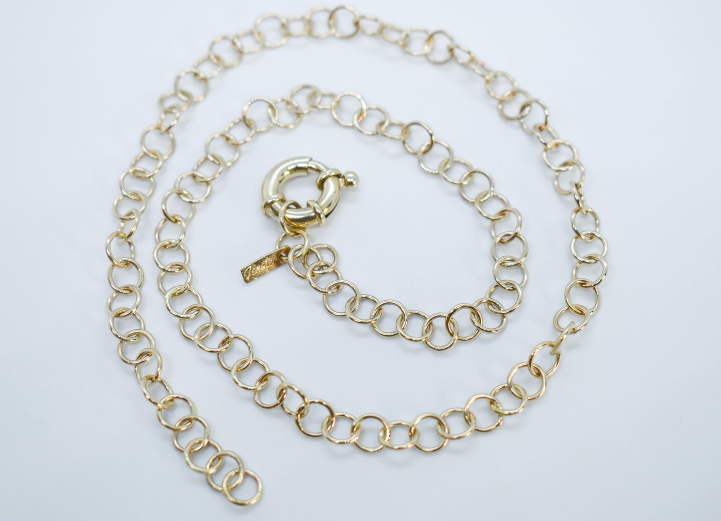 NEW Handmade 14k Yellow Gold Rolo Link Chain Necklace 16 1/2"