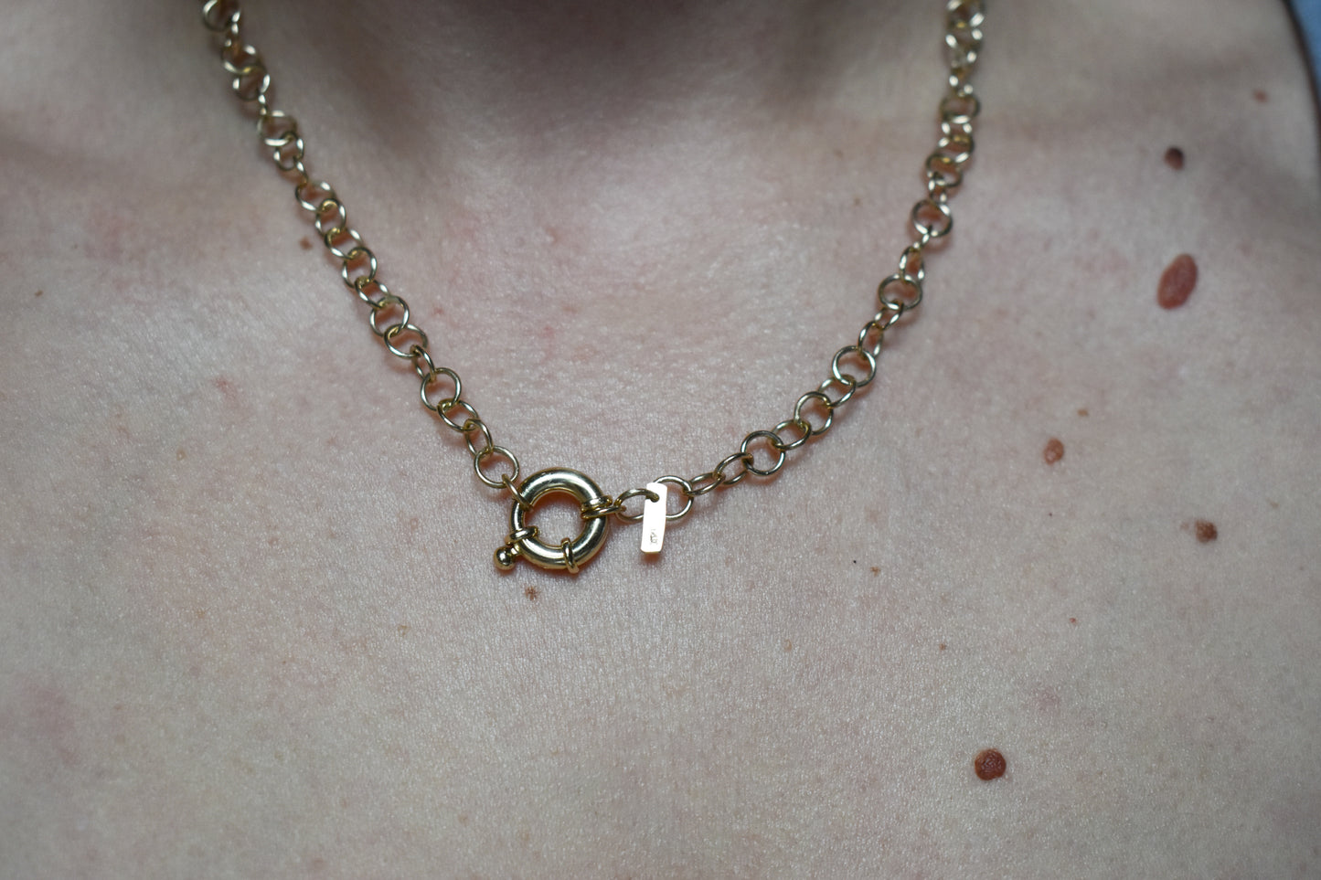 NEW Handmade 14k Yellow Gold Rolo Link Chain Necklace 16 1/2"