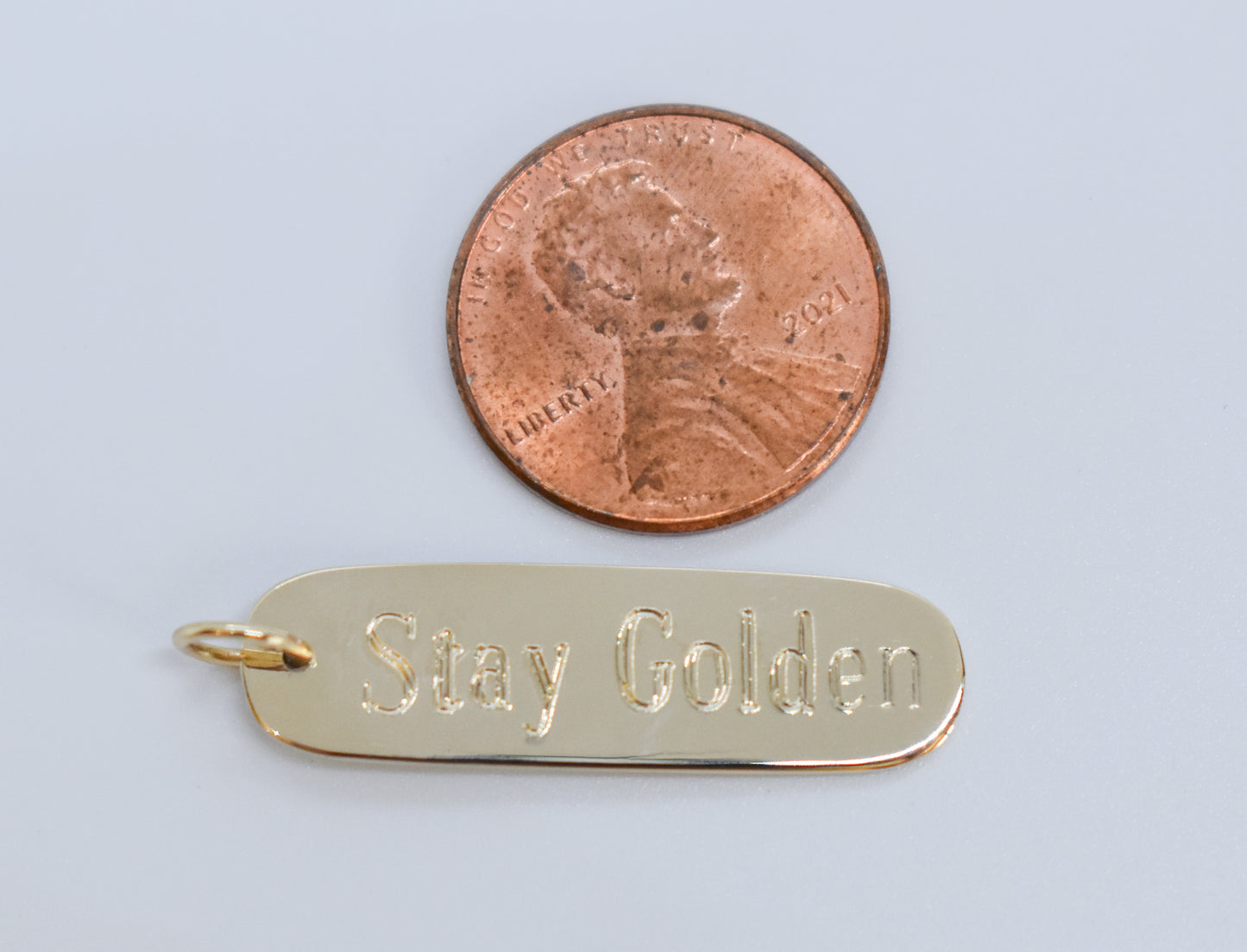 NEW Stay Golden Pendant – 14k Solid Gold, Handmade