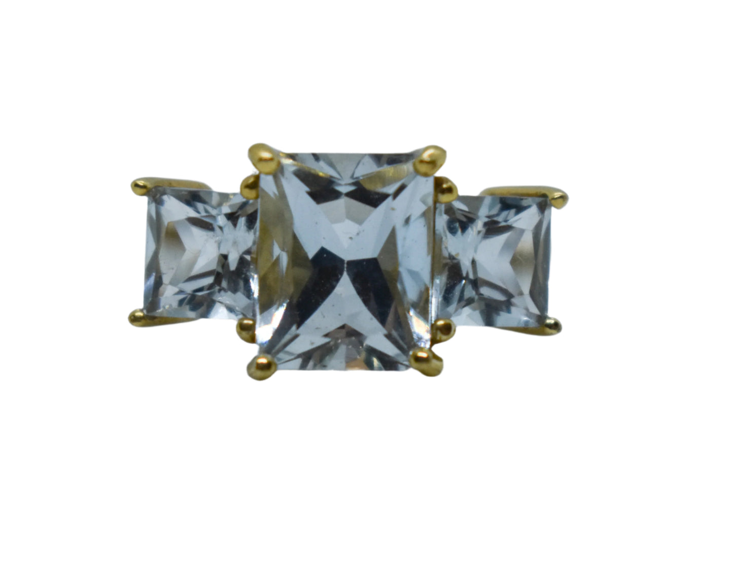 Vintage 14k Yellow Gold Aquamarine Ring Size 6