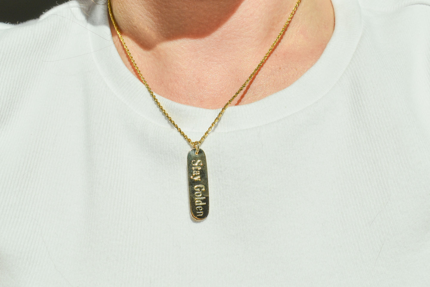 NEW Stay Golden Pendant – 14k Solid Gold, Handmade