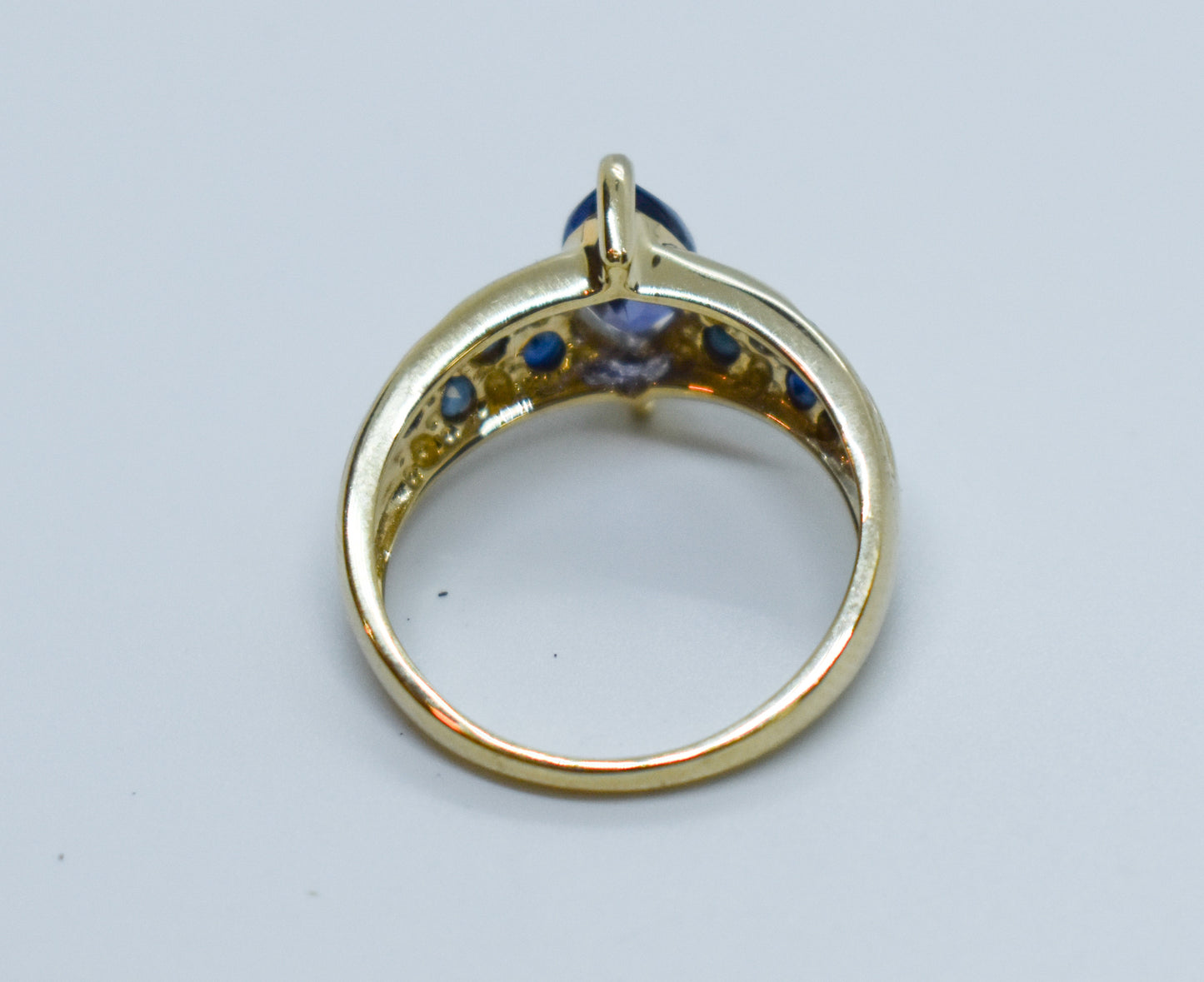 Vintage 14k Yellow Gold Sapphire & Iolite Ring Size 7