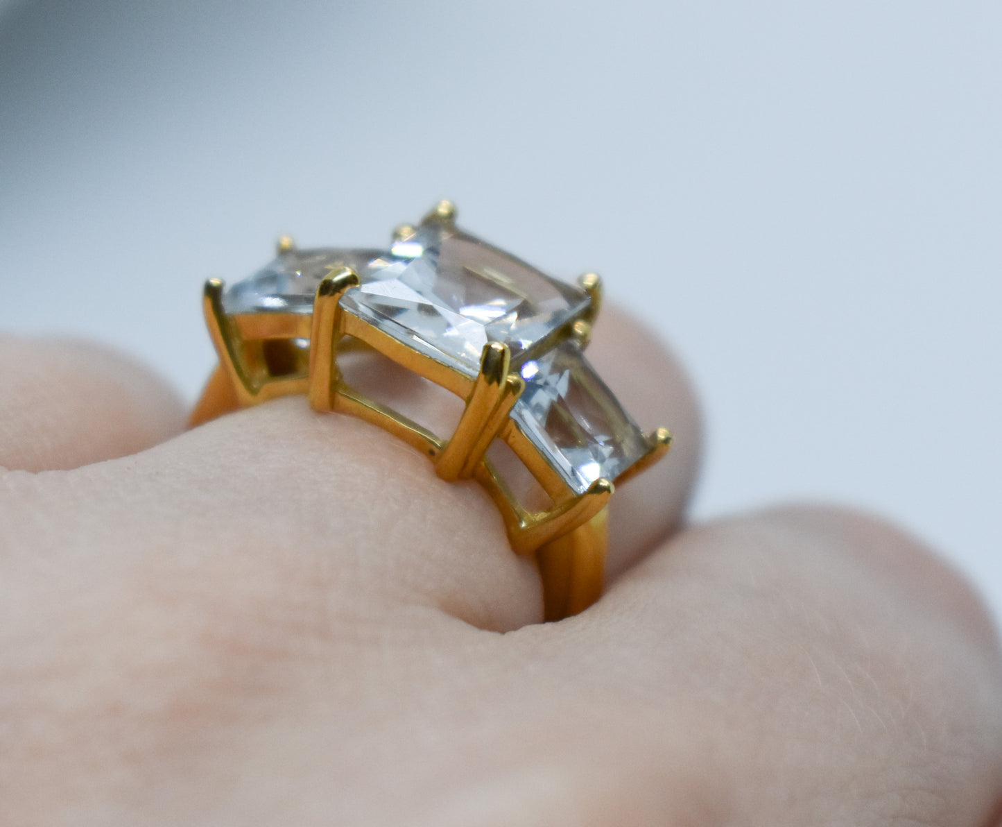 Vintage 14k Yellow Gold Aquamarine Ring Size 6