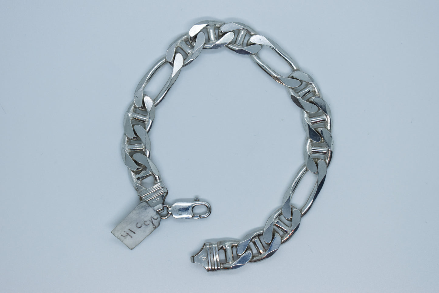 Vintage Sterling Silver Figarucci Chain Bracelet 9"