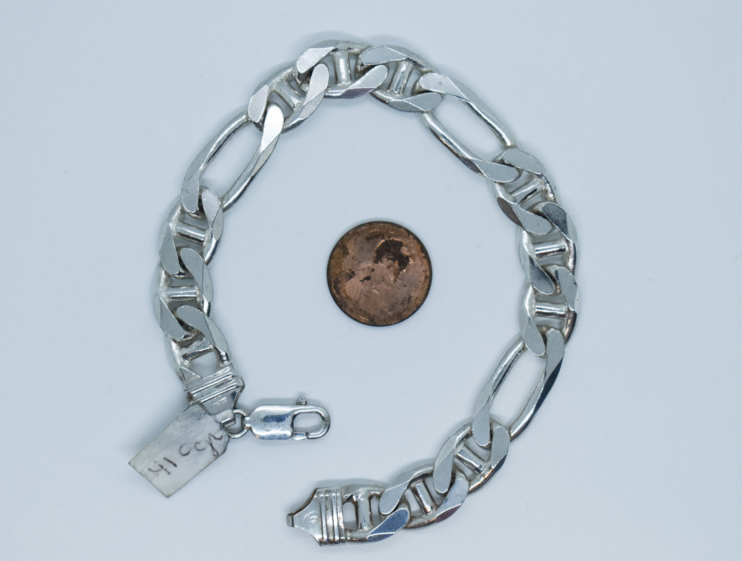 Vintage Sterling Silver Figarucci Chain Bracelet 9"