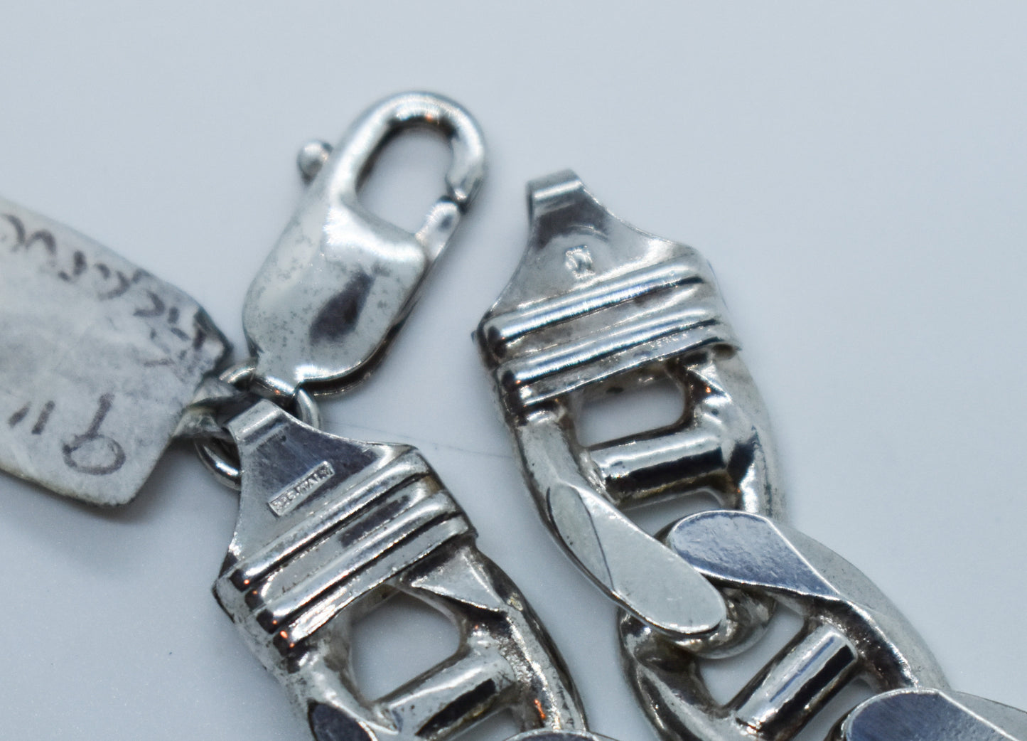 Vintage Sterling Silver Figarucci Chain Bracelet 9"