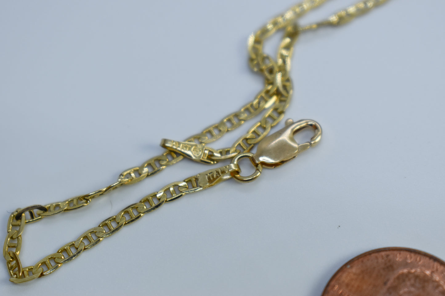 Vintage 14k Yellow Gold Mariner Link Chain Bracelet 7 1/4"
