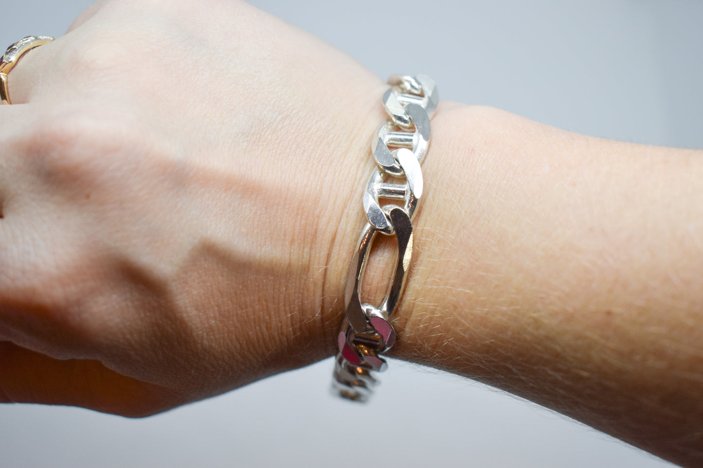 Vintage Sterling Silver Figarucci Chain Bracelet 9"