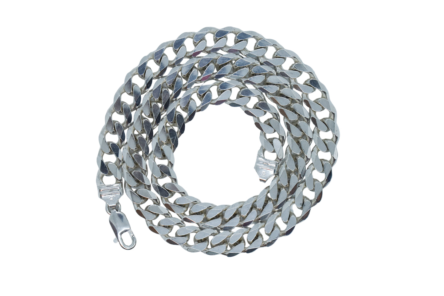 Vintage Sterling Silver Cuban Curb Link Chain Necklace 22"