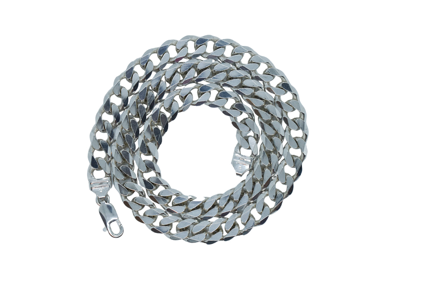 Vintage Sterling Silver Cuban Curb Link Chain Necklace 22"
