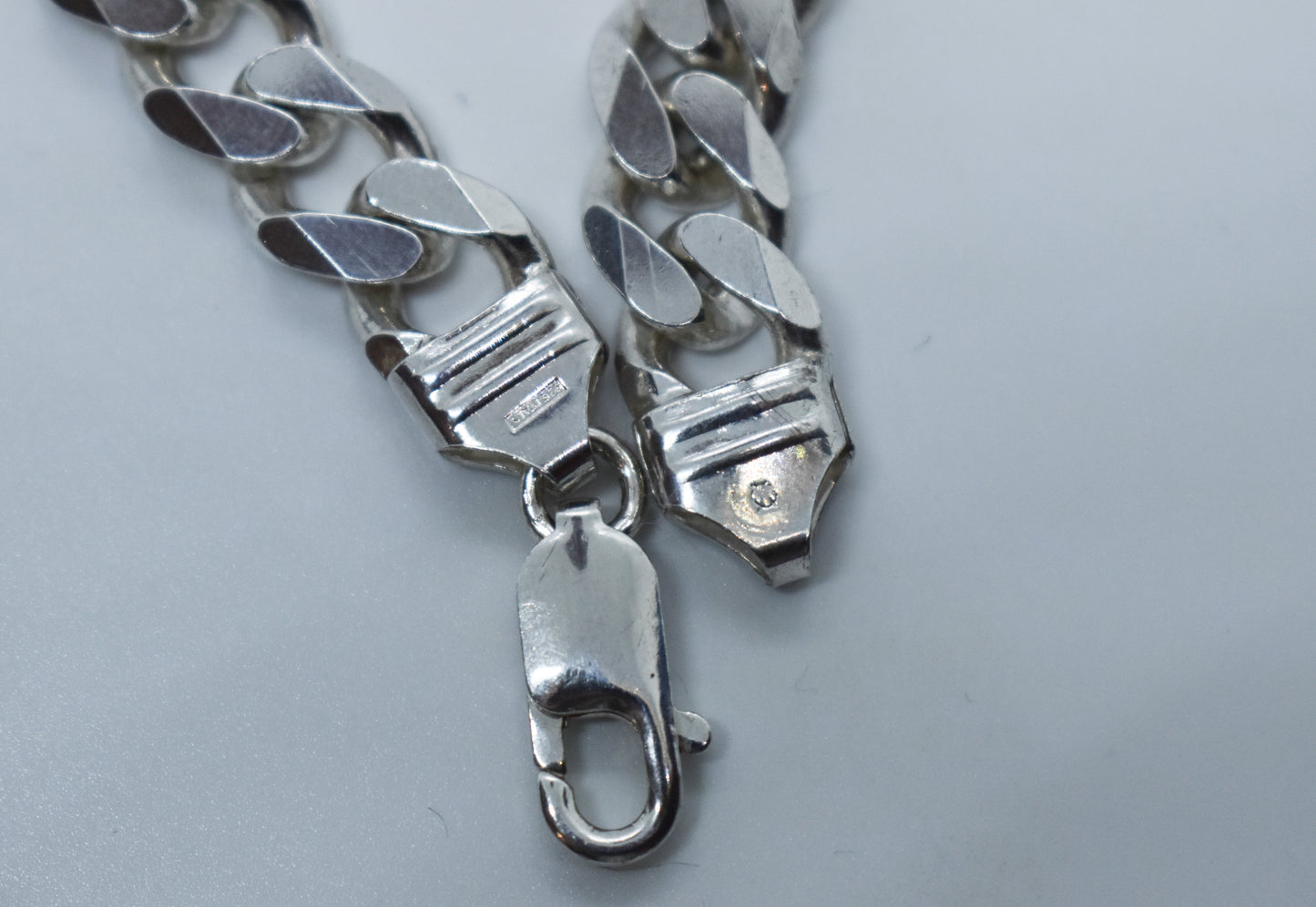 Vintage Sterling Silver Cuban Curb Link Chain Necklace 22"