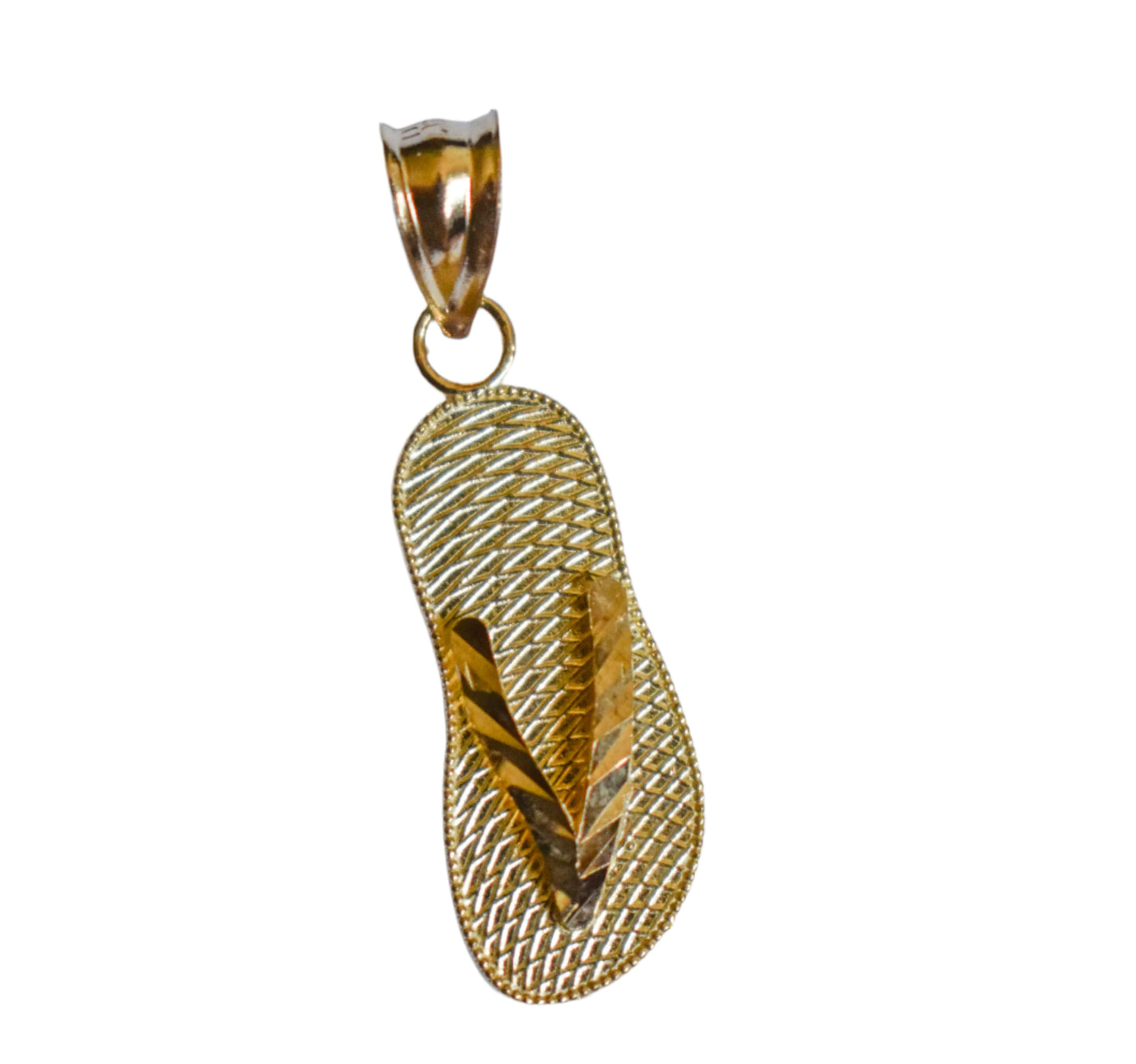 Vintage 10k Yellow Gold Flip Flop Pendant