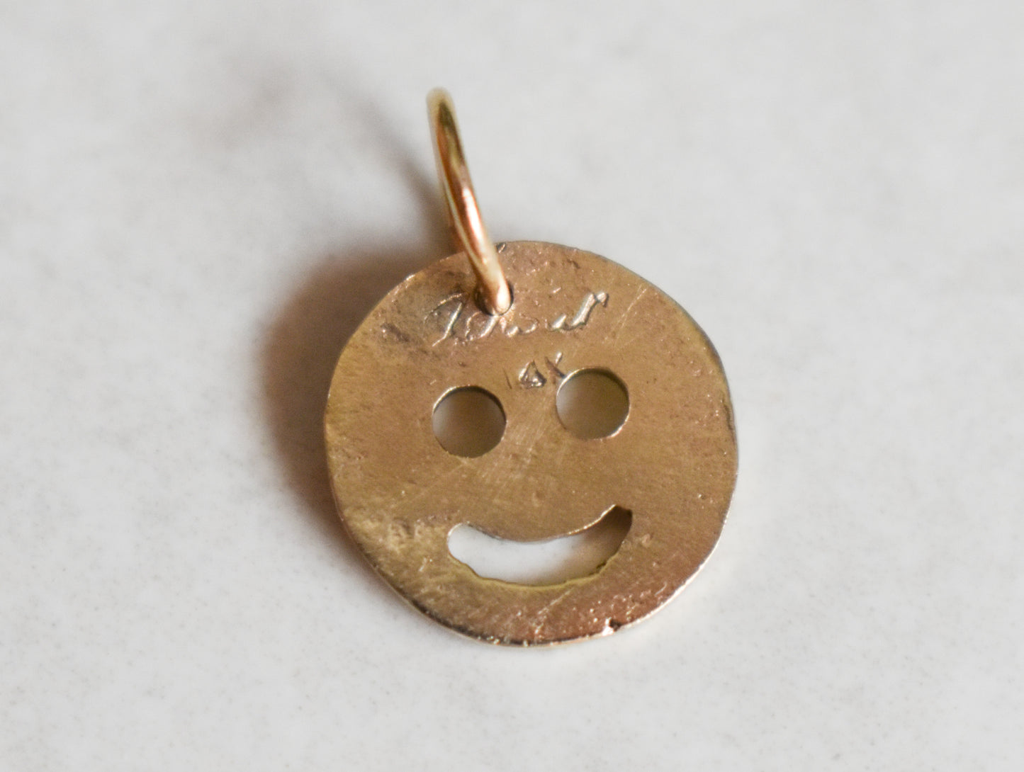Handmade Solid 14k Gold Smiley Pendant – Limited Edition