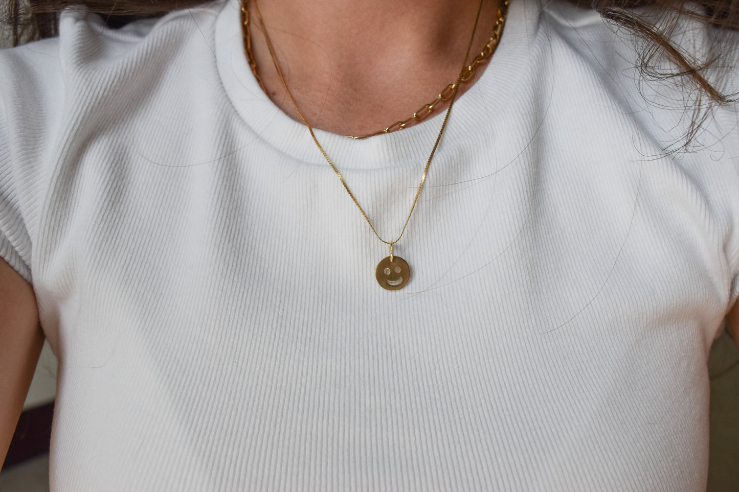 Handmade Solid 14k Gold Smiley Pendant – Limited Edition