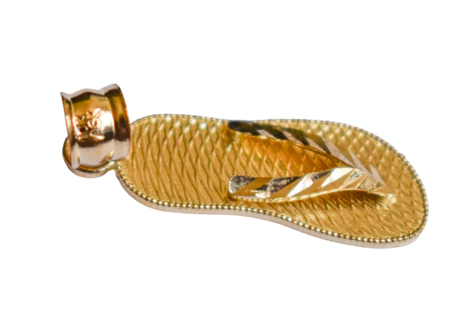 Vintage 10k Yellow Gold Flip Flop Pendant