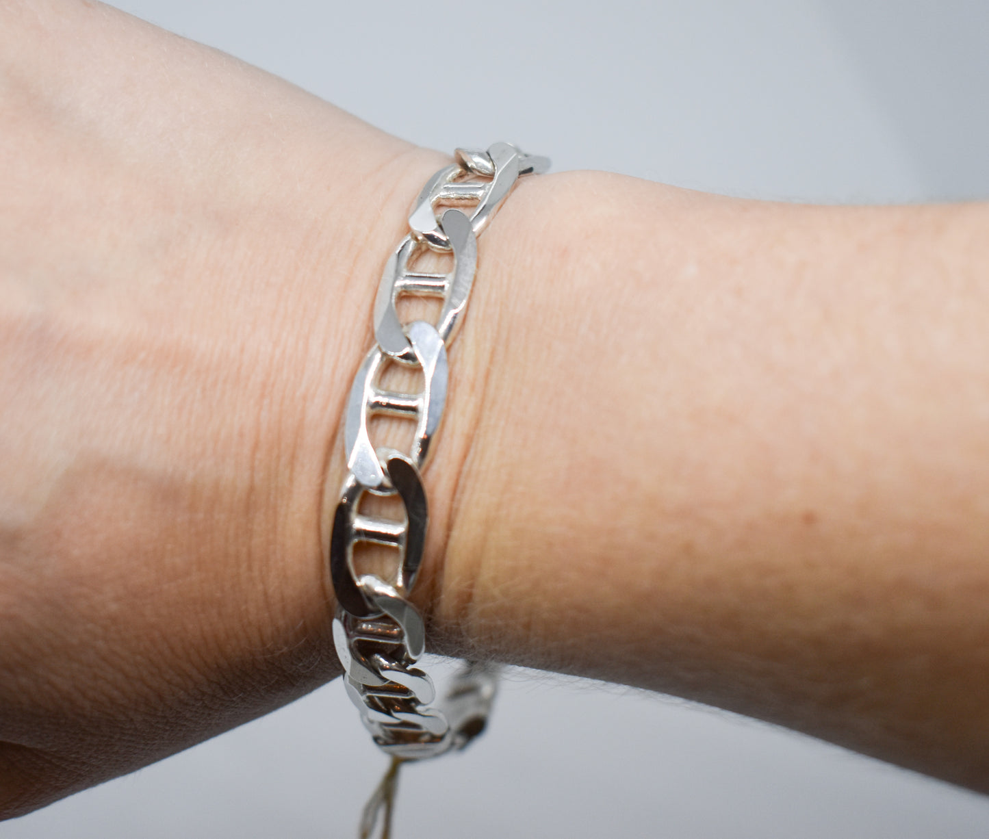 Vintage Sterling Silver Mariner Link Chain Bracelet
