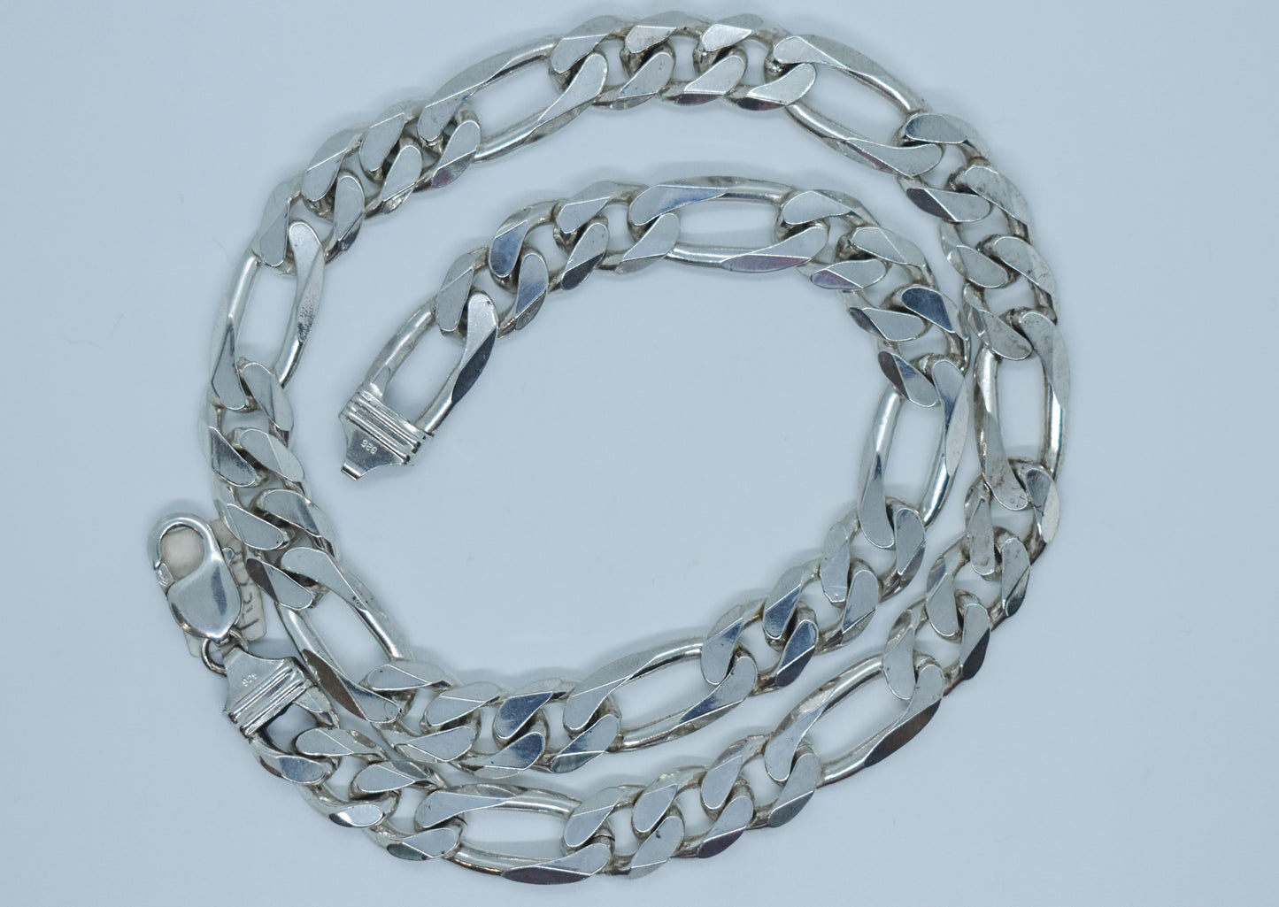 Vintage Sterling Silver Figaro Chain Necklace 22"