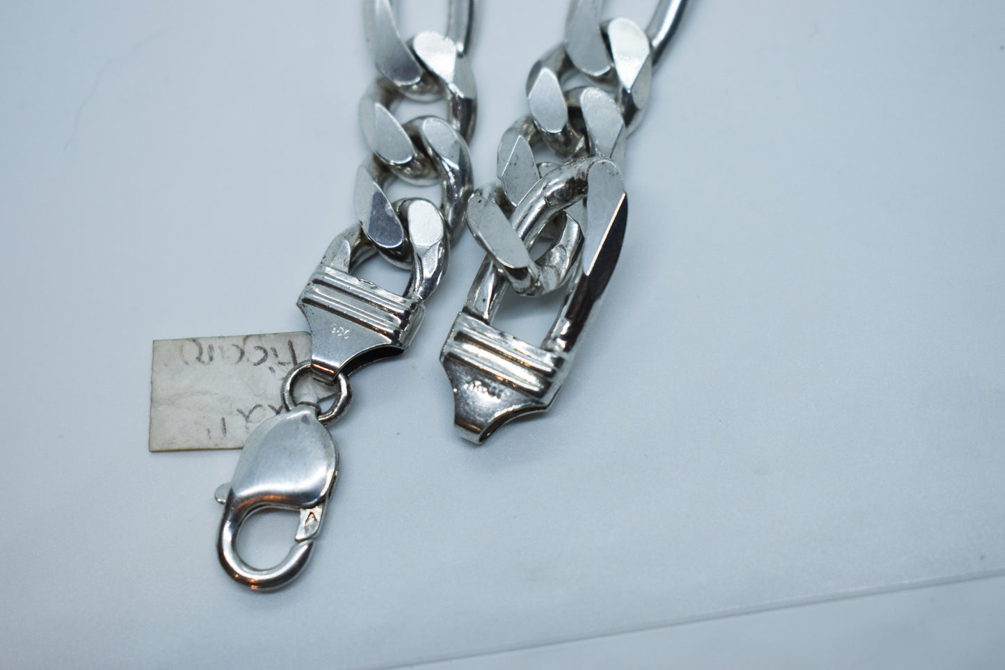 Vintage Sterling Silver Figaro Chain Necklace 22"