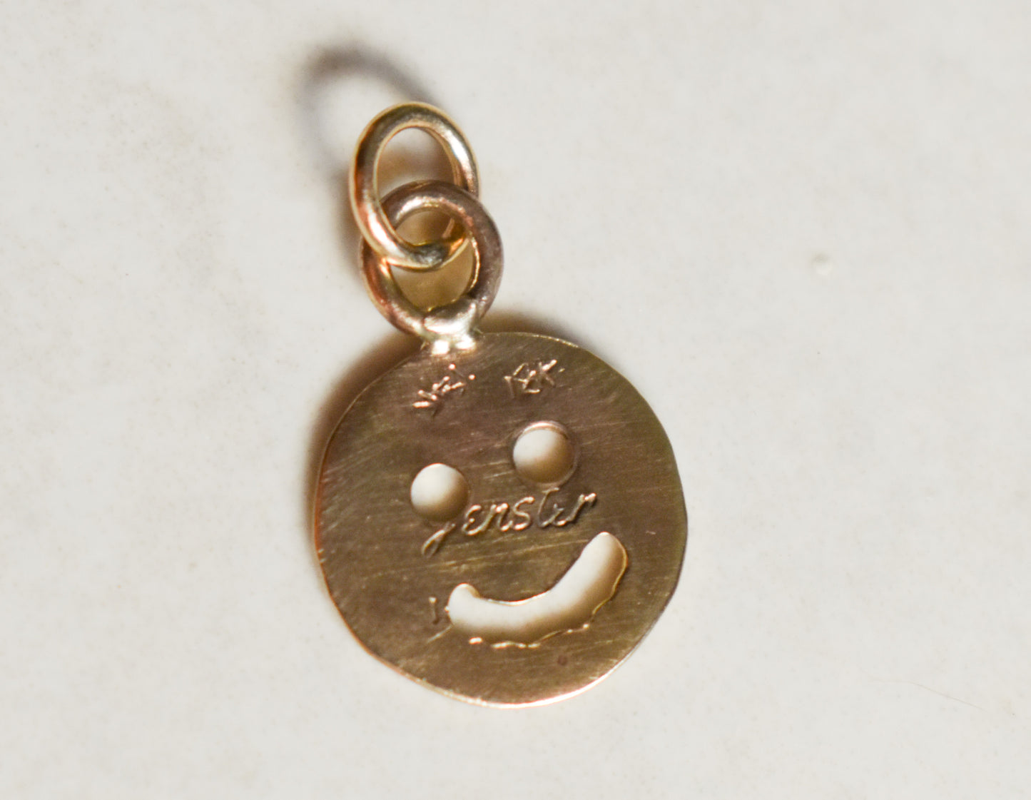 Handmade Solid 14k Gold Smiley Pendant – Limited Edition