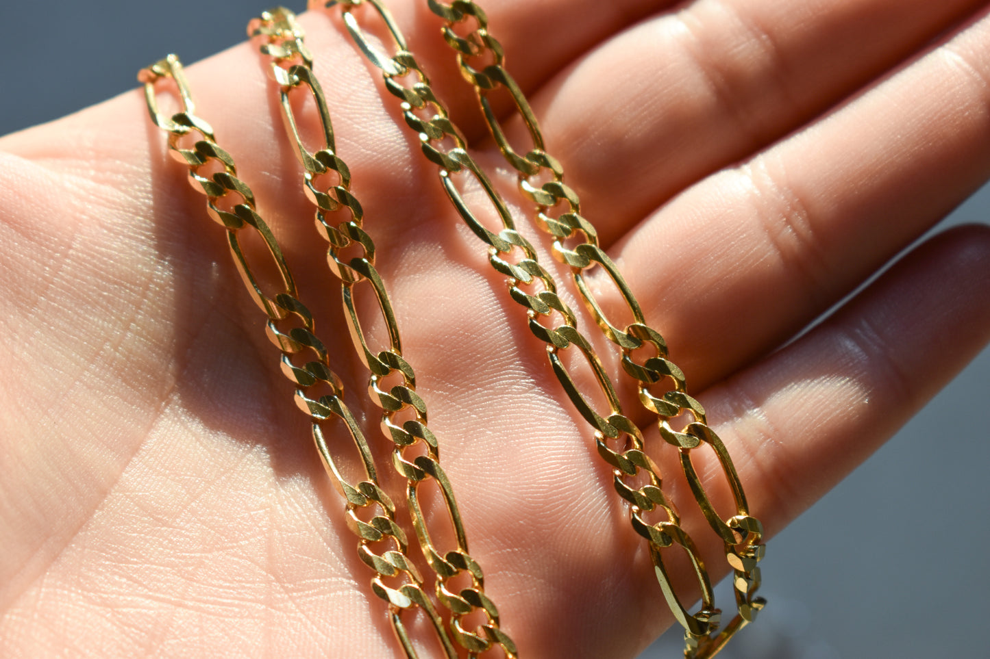Vintage 10k Yellow Gold Figaro Chain Necklace 18"