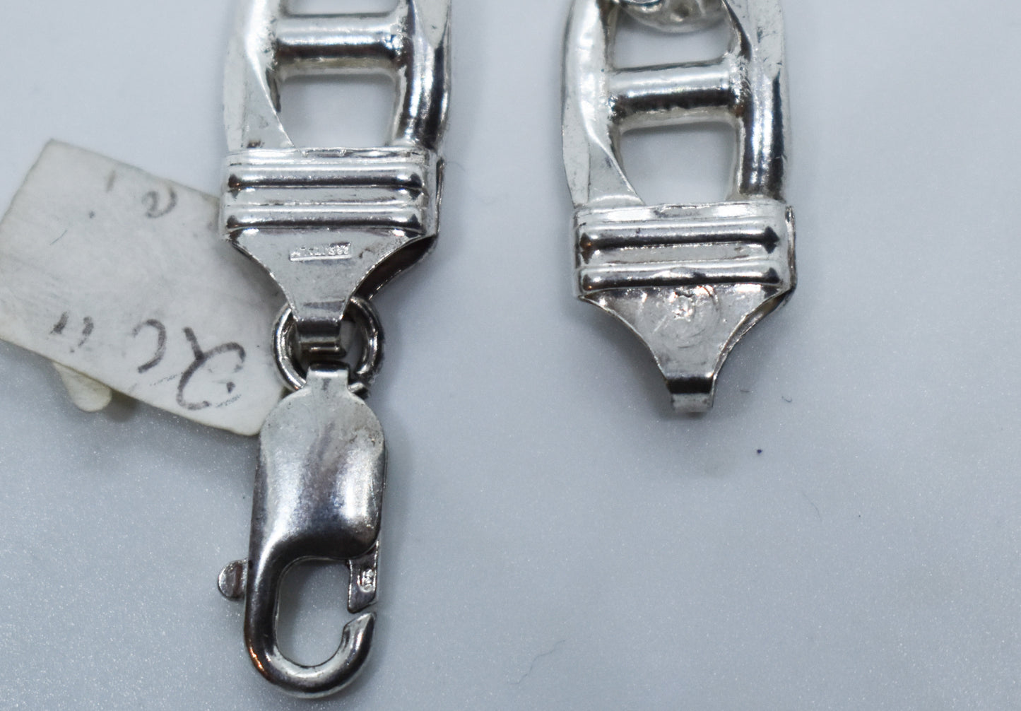 Vintage Sterling Silver Flat Mariner Link Chain Necklace 20"