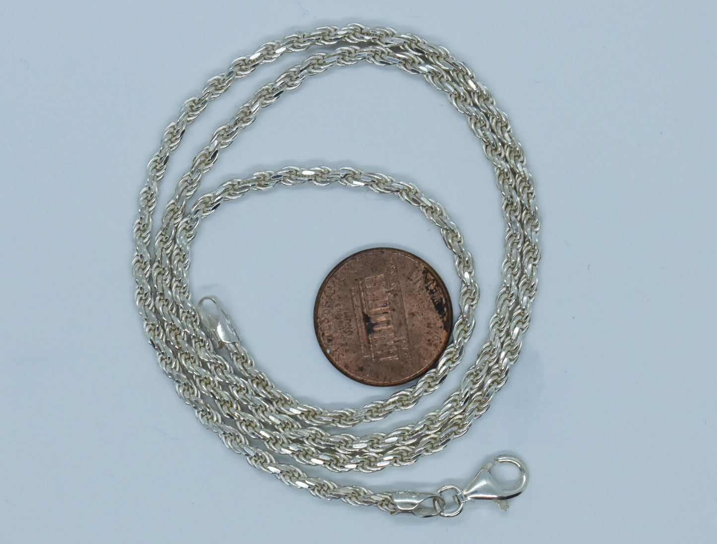 Vintage Sterling Silver Rope Chain Necklace 20"
