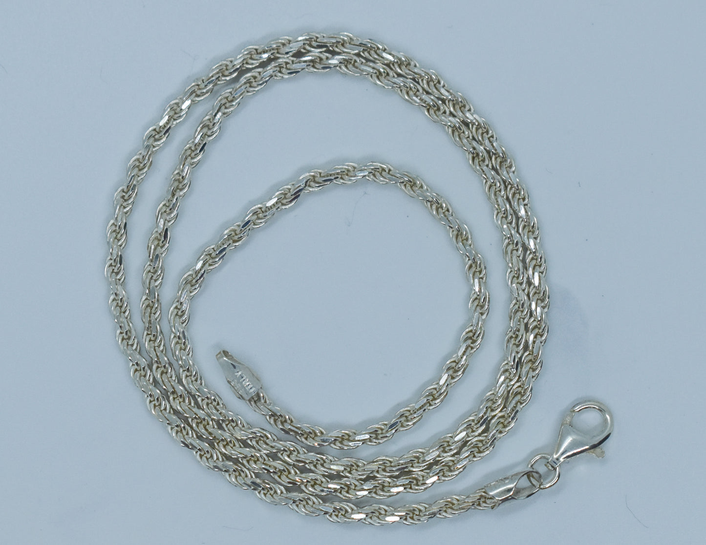 Vintage Sterling Silver Rope Chain Necklace 20"