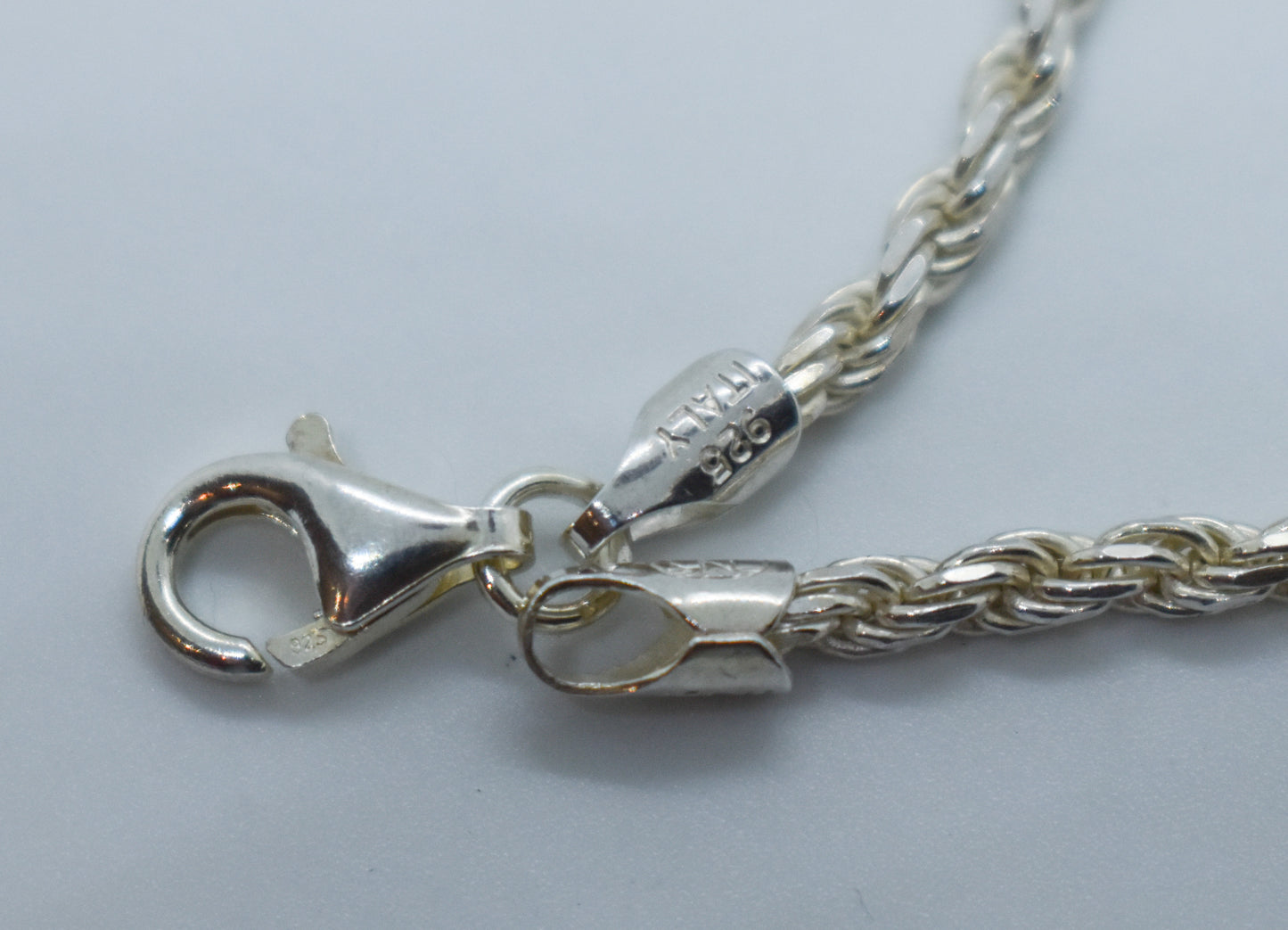Vintage Sterling Silver Rope Chain Necklace 20"