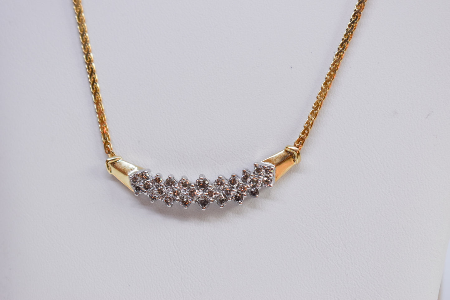 Vintage 14k Yellow Gold 1 CTW Diamond Necklace 17"