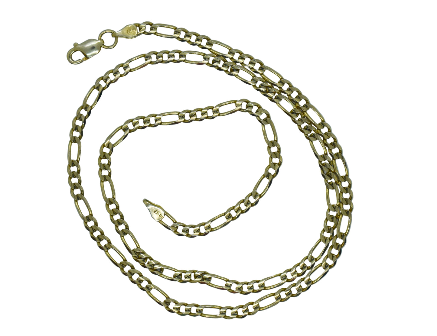 Vintage 14k Yellow Gold Figaro Chain Necklace 18"