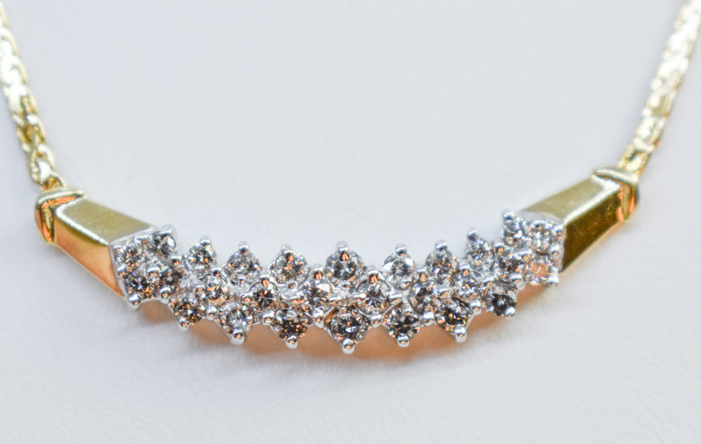 Vintage 14k Yellow Gold 1 CTW Diamond Necklace 17"