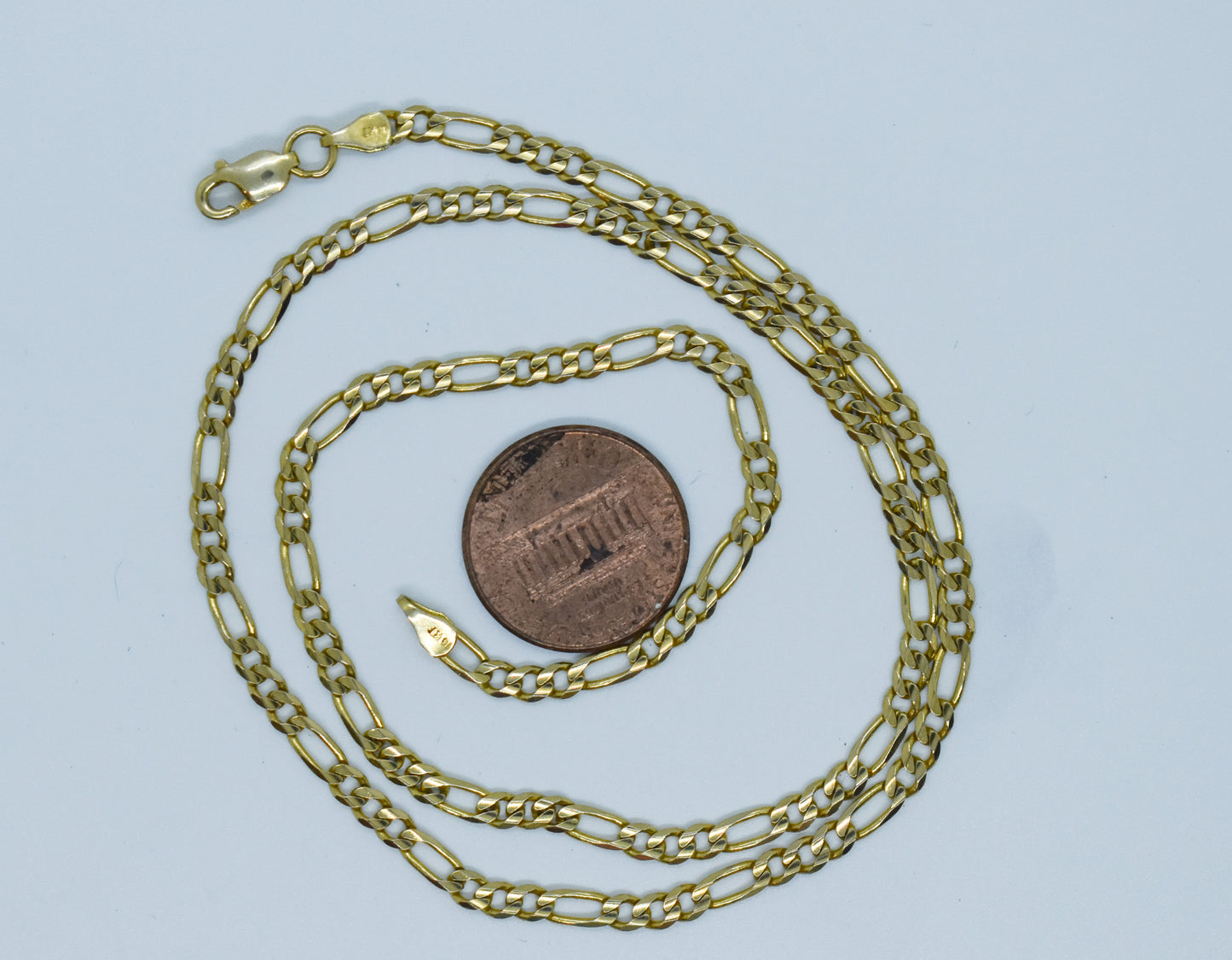 Vintage 14k Yellow Gold Figaro Chain Necklace 18"