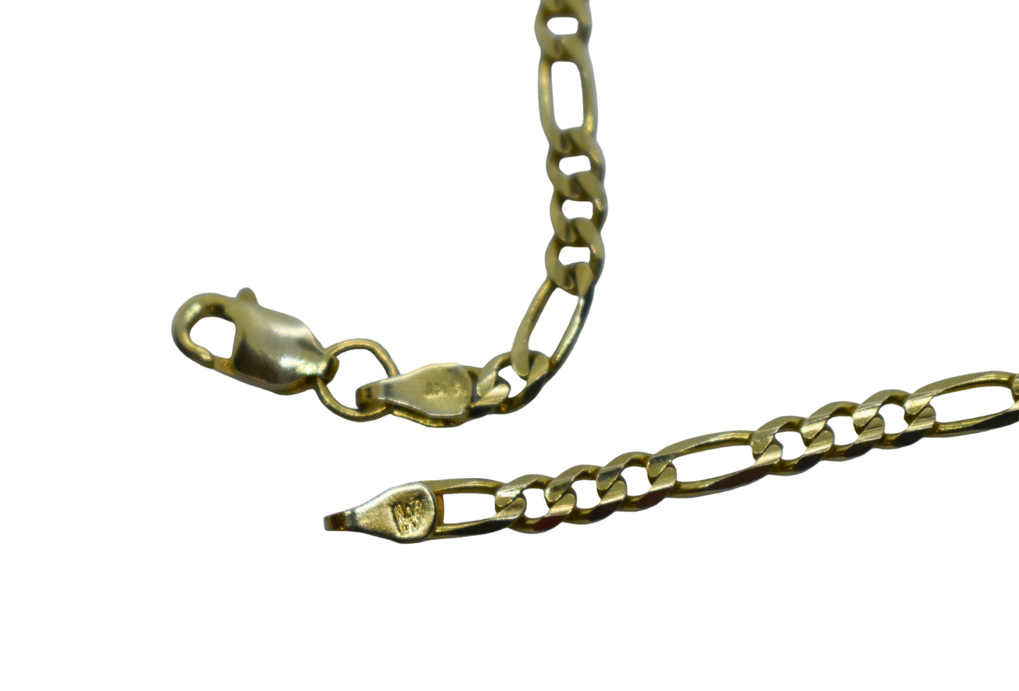 Vintage 14k Yellow Gold Figaro Chain Necklace 18"