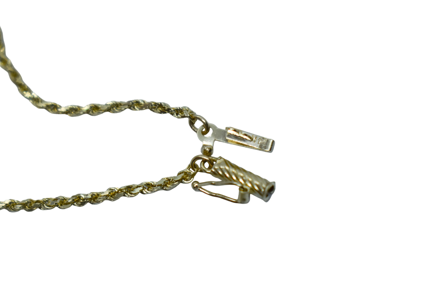 Vintage 14k Yellow Gold Dainty Rope Chain Bracelet 7"