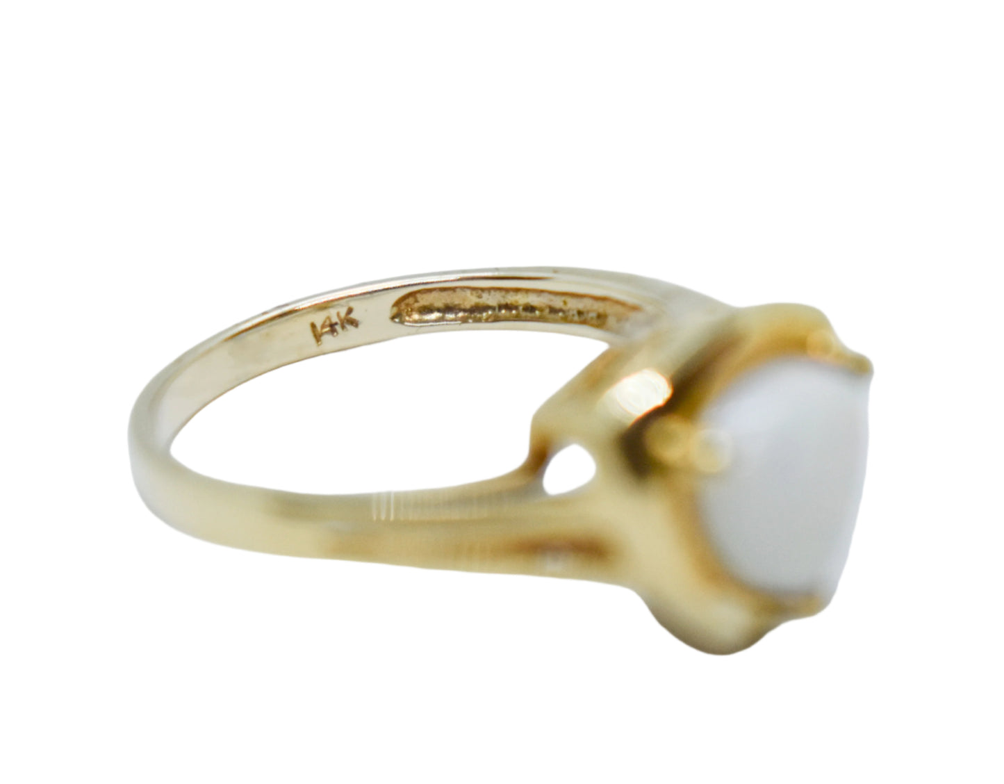 Vintage 14k Yellow Gold Trillion Opal Ring Size 6 1/2