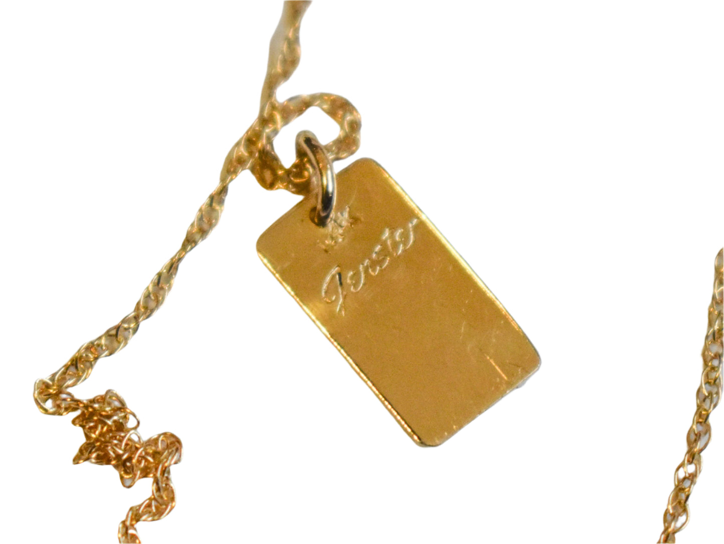 New Handmade 14k Yellow Gold 1996 Pendant on a Dainty Chain 16"