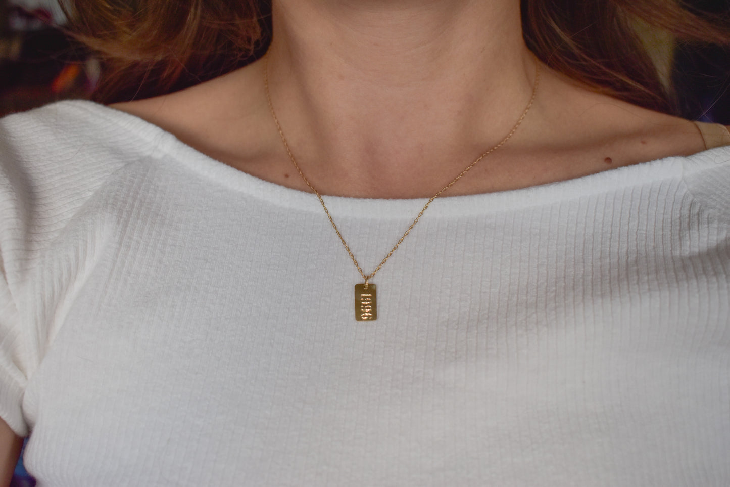 New Handmade 14k Yellow Gold 1996 Pendant on a Dainty Chain 16"