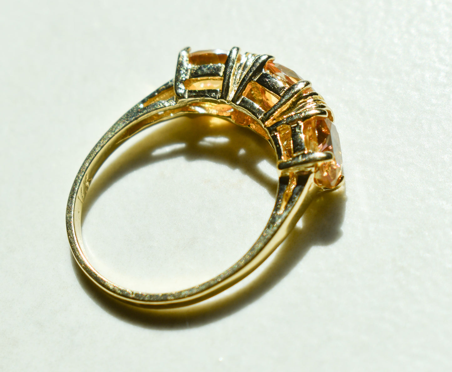 Vintage 14k Yellow Gold Mystic Fire Topaz Ring Size 8