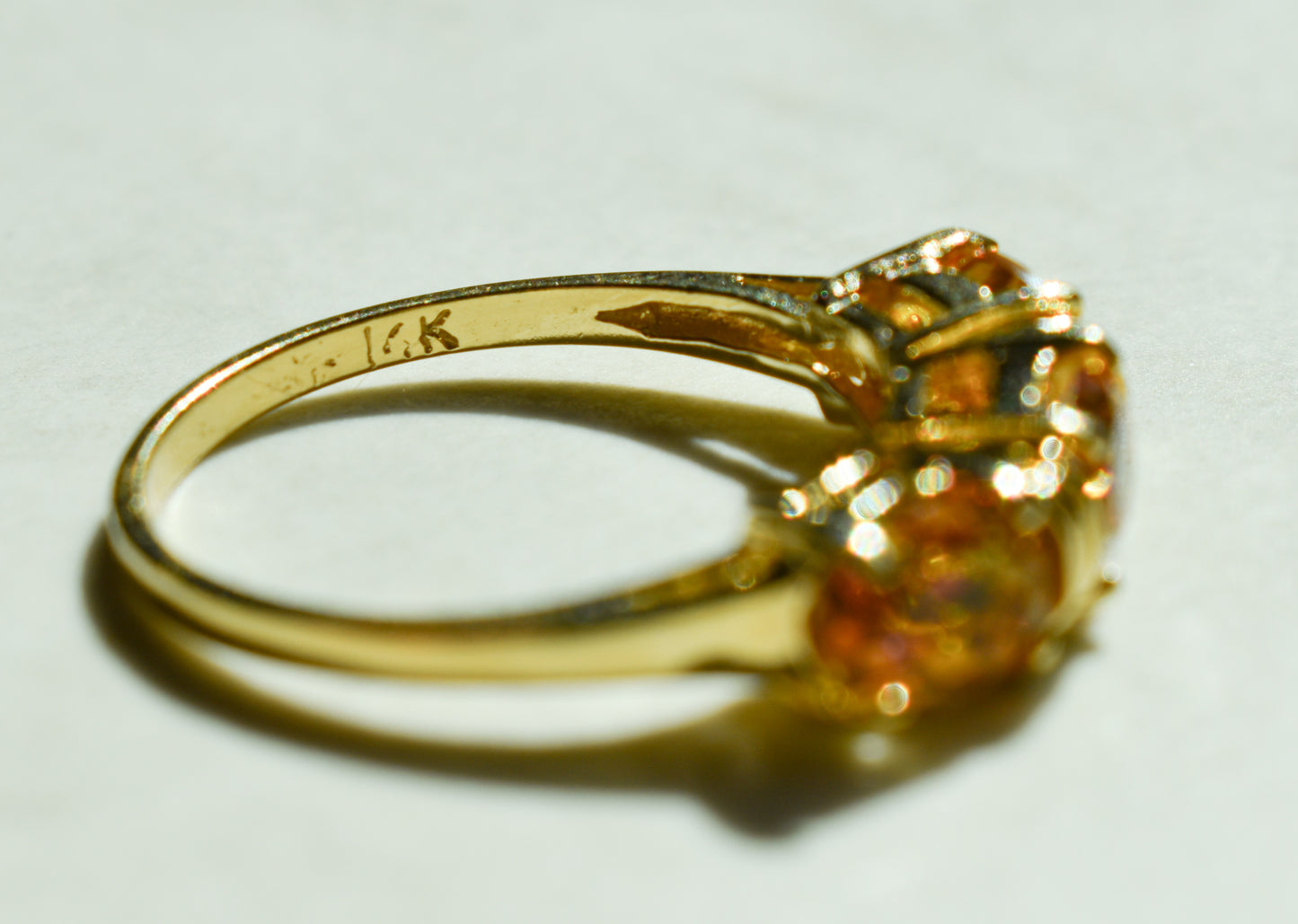 Vintage 14k Yellow Gold Mystic Fire Topaz Ring Size 8