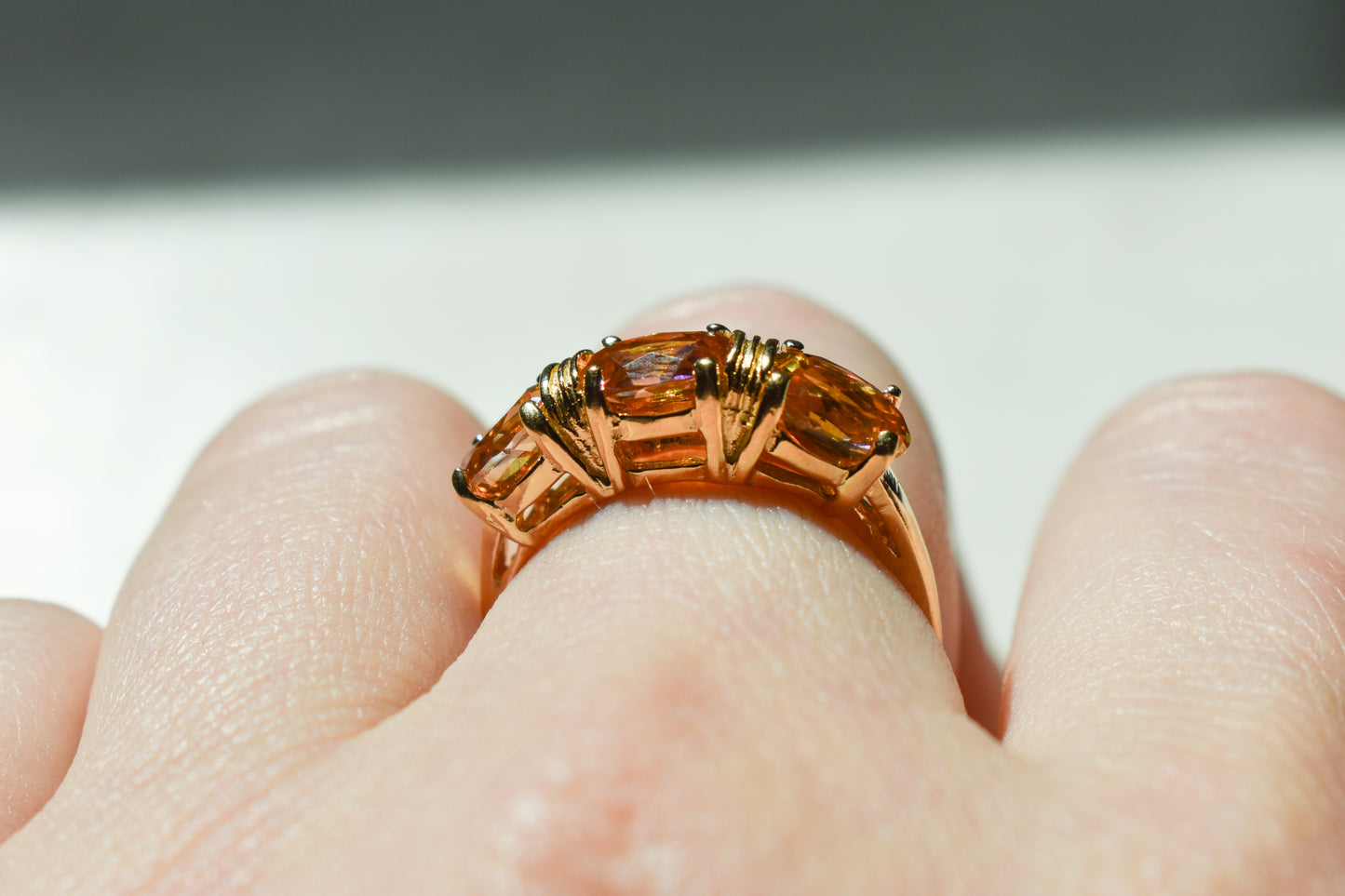 Vintage 14k Yellow Gold Mystic Fire Topaz Ring Size 8