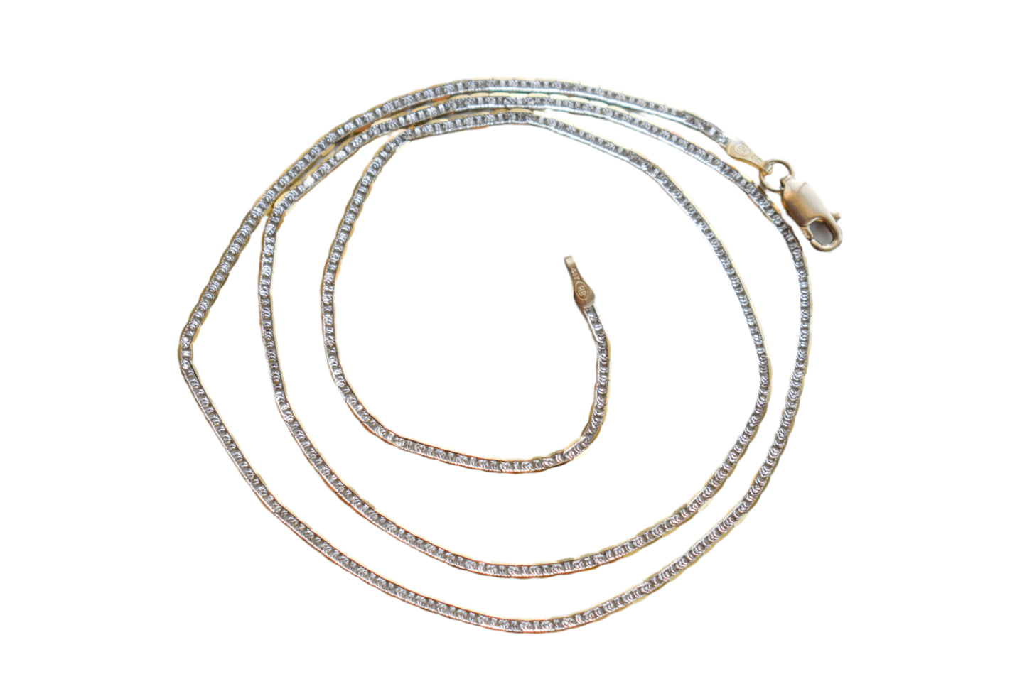 Vintage 10k Two-Tone Gold Pave Mariner Link Chain Necklace 5 available in different sizes