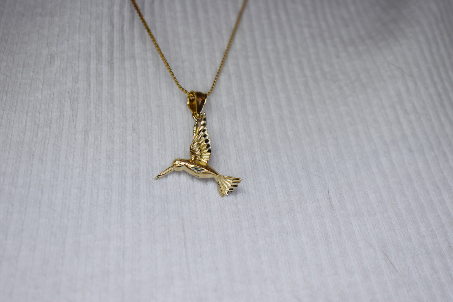 Vintage 14k Yellow Gold Dazzlers Humming Bird Pendant