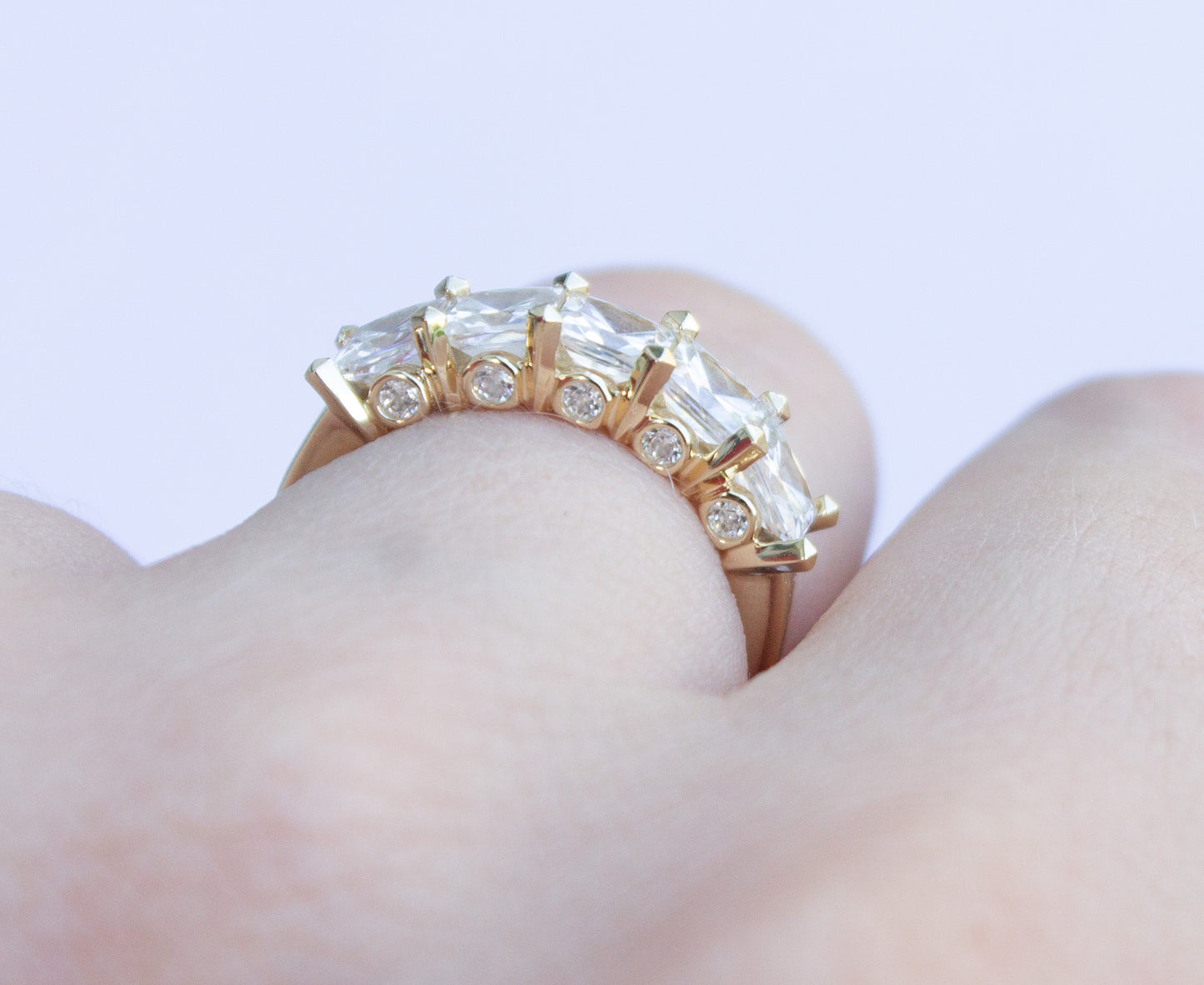 Vintage 14k Yellow Gold Cubic Zirconia Ring Xtravagant Size 5