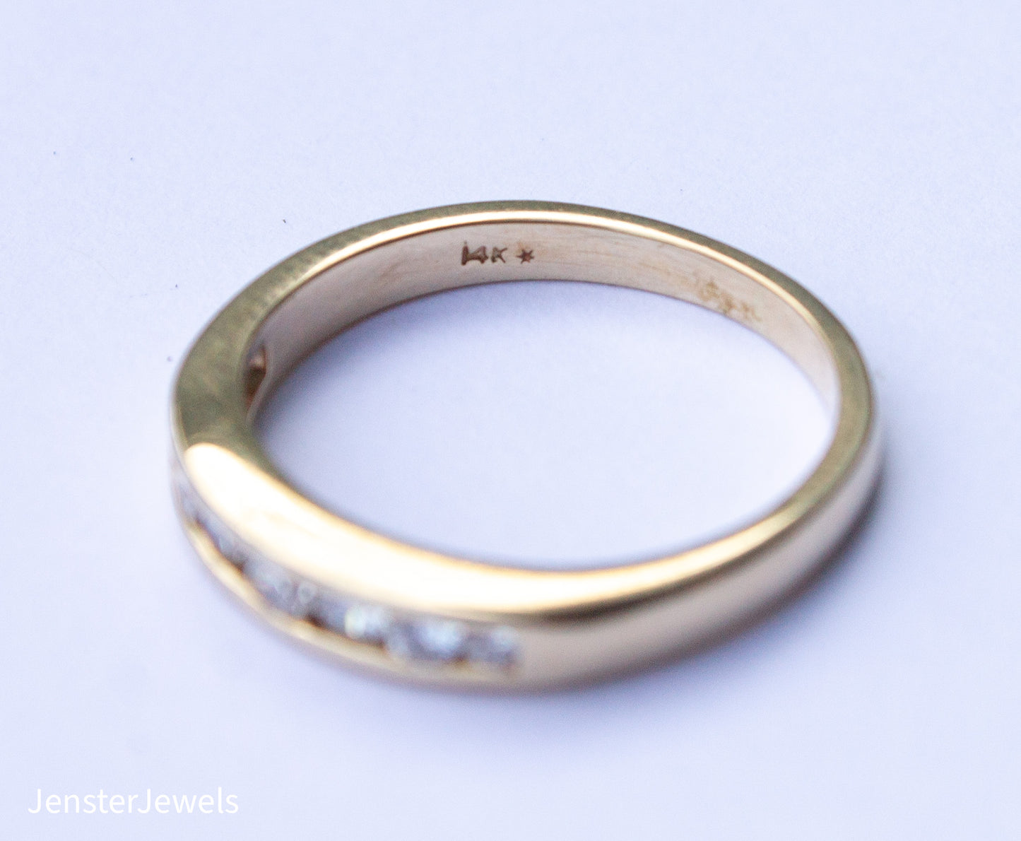 Vintage 14K Yellow Gold Natural Diamond Band Size 5 1/2 .25CTW